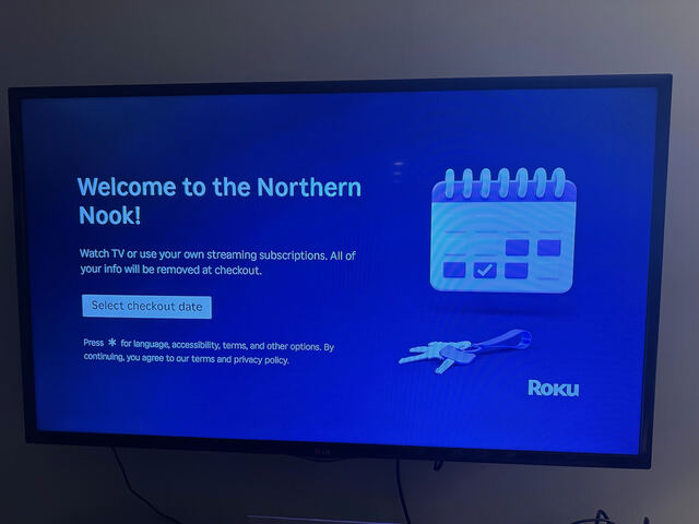 Streaming TV welcome screen in the living room